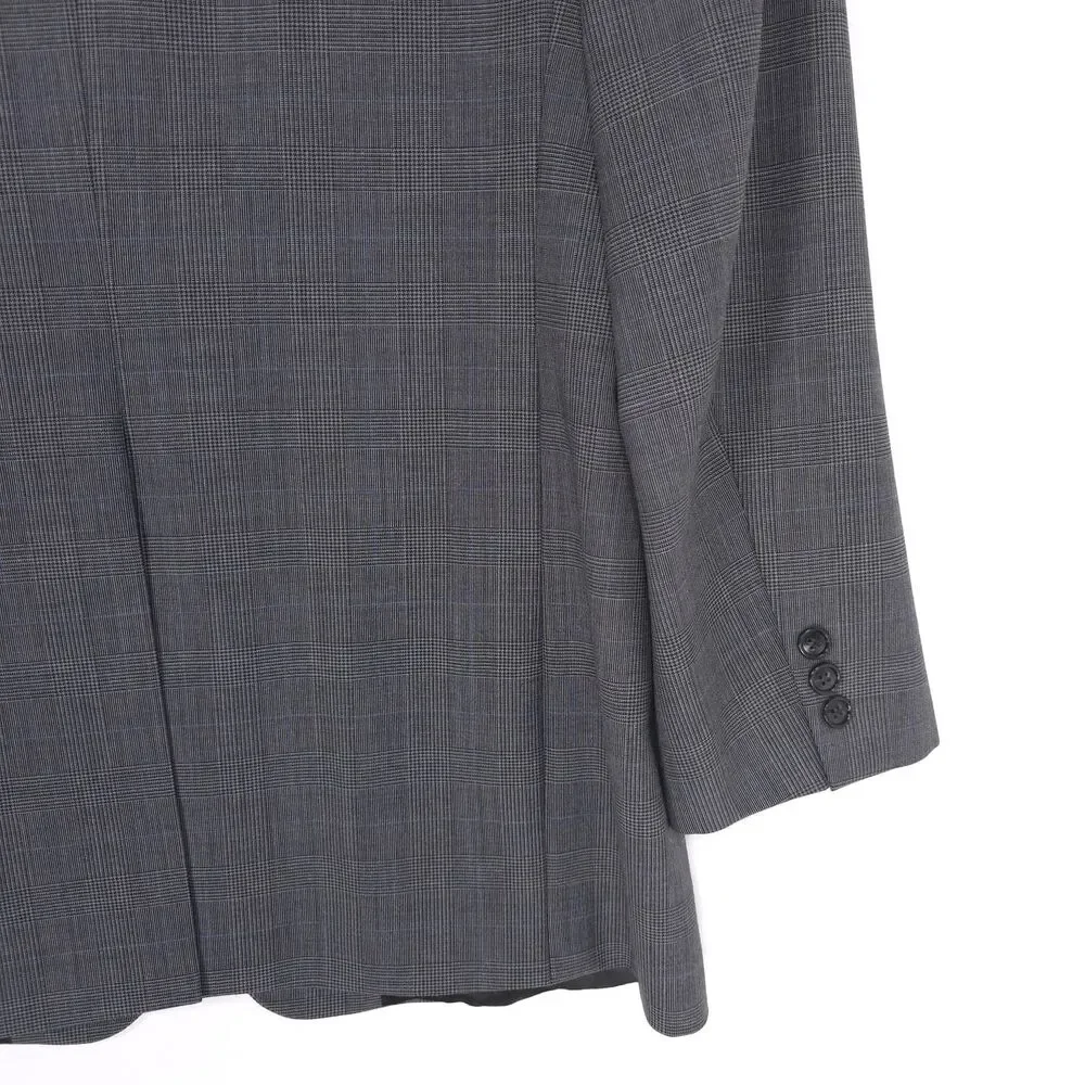 BROOKS BROTHERS Mens Brooksease Gray Glen Plaid Wool Blazer 42L Sport Coat‎